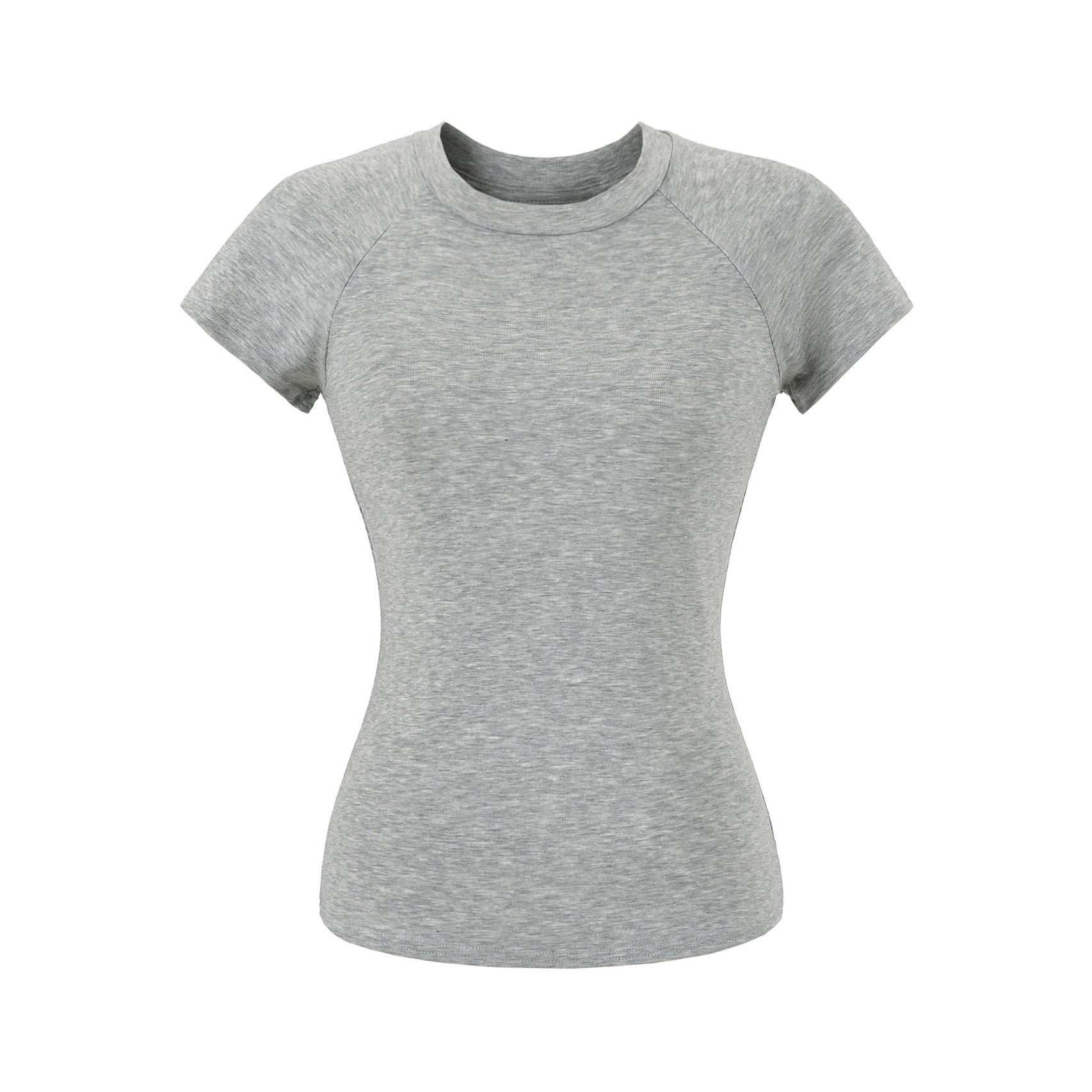 Pink women's round neck T-shirt fabric detail close-up, short sleeve casual streetwear style | TeenStylo