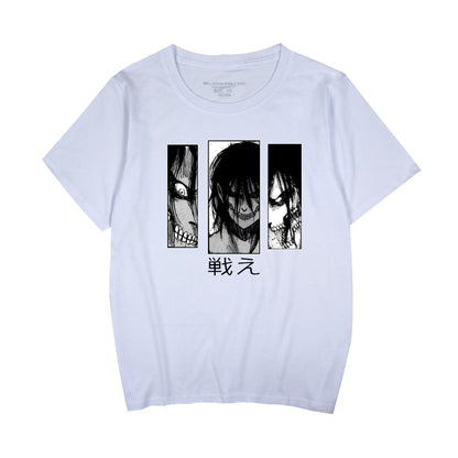 Yellow unisex Attack on Titan graphic printed T-shirt anime streetwear tee – TeenStylo