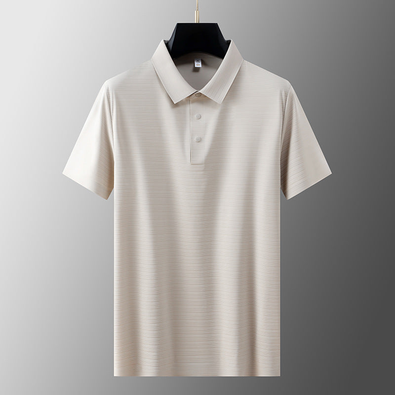 Apricot polo shirt fabric texture detail showing breathable cotton weave and stitching - TeenStylo