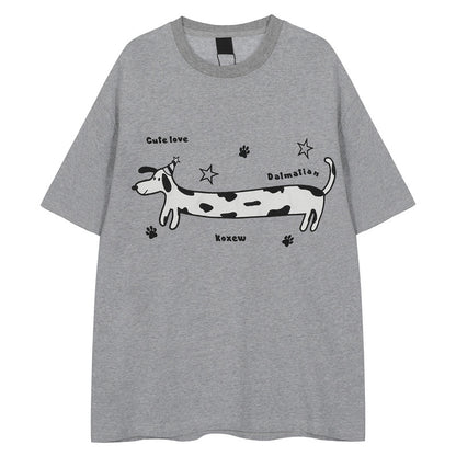 Gray unisex loose fit short sleeve t-shirt lifestyle shot, Y2K streetwear style | TeenStylo