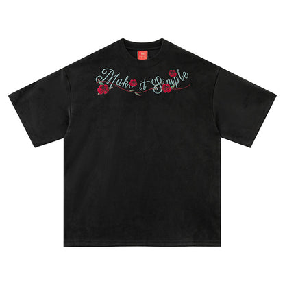 Black unisex pure cotton short sleeve T-shirt lifestyle shot, Y2K streetwear style | TeenStylo