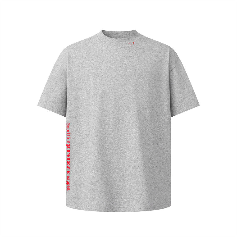 Men's floral gray round neck T-shirt lifestyle shot – Y2K streetwear style | TeenStylo