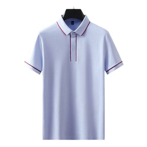 White short sleeve polo shirt for men, classic streetwear style front view - TeenStylo