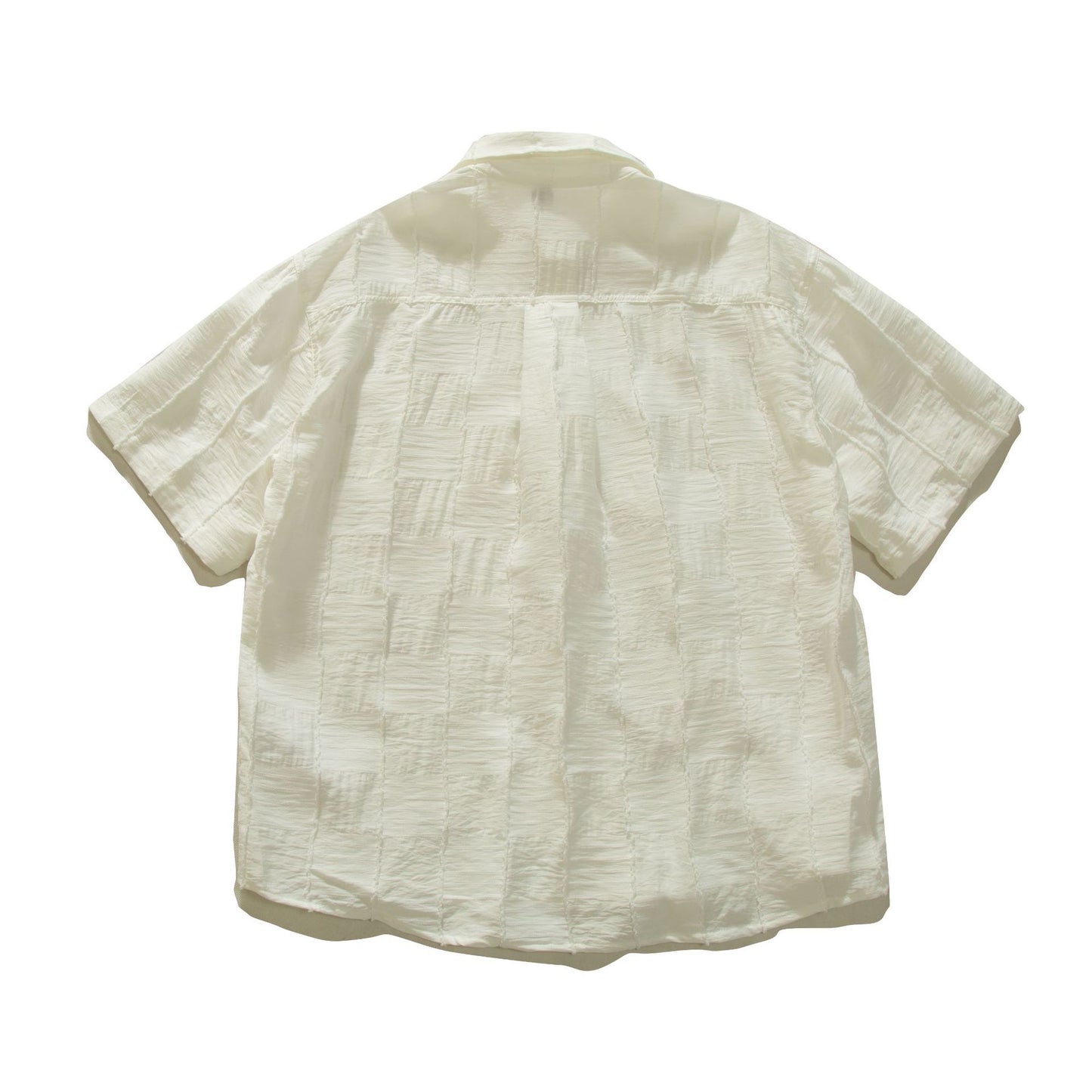 Blue loose short sleeve shirt for men back view - TeenStylo