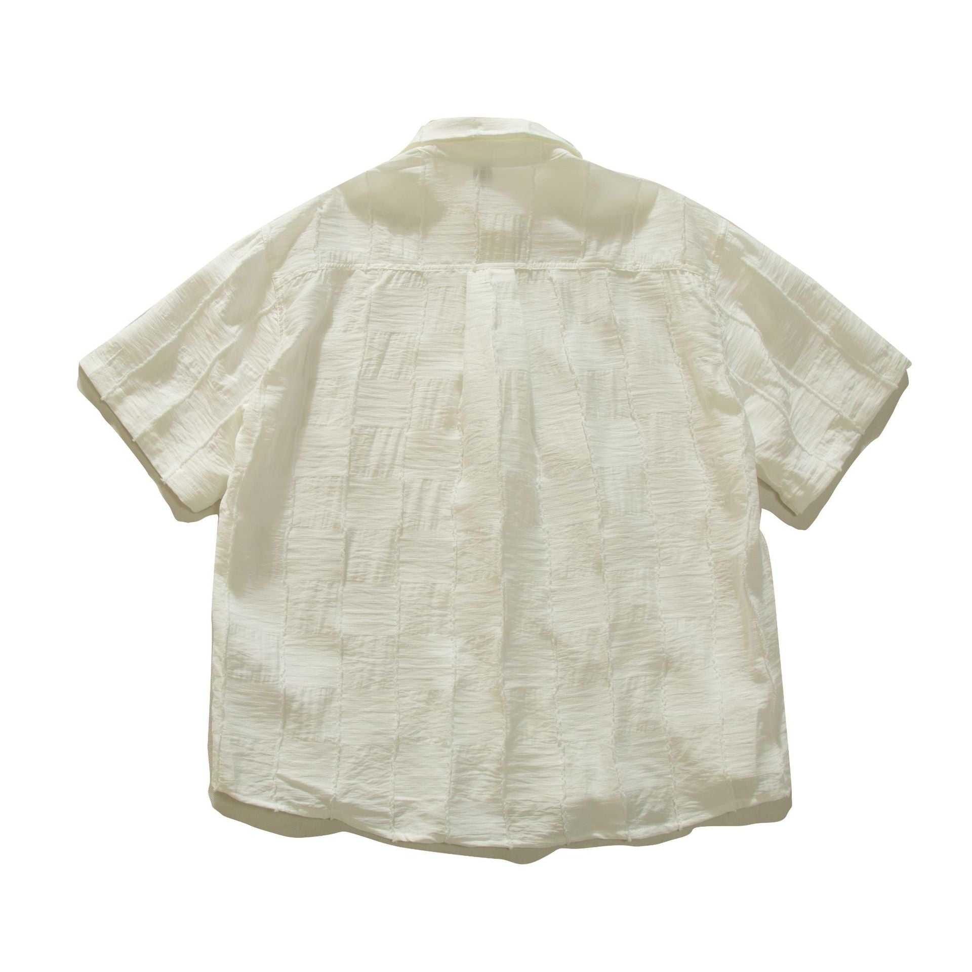 Blue loose short sleeve shirt for men back view - TeenStylo