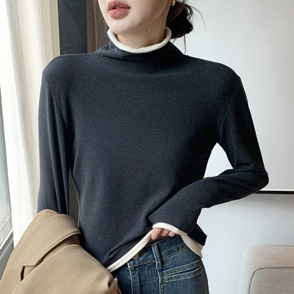 Dark gray high neck long sleeve t-shirt unisex Y2K streetwear style lifestyle shot | TeenStylo