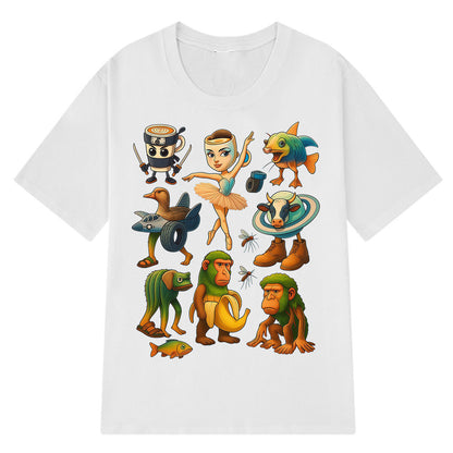 Dark gray unisex Tralalero Italian Brainrot funny meme graphic t-shirt front view | TeenStylo