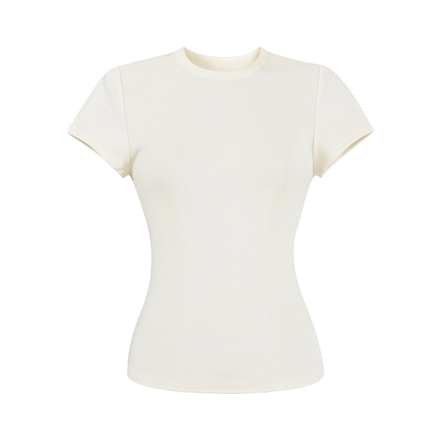 White unisex round neck short sleeve T-shirt lifestyle shot, Y2K streetwear style – TeenStylo