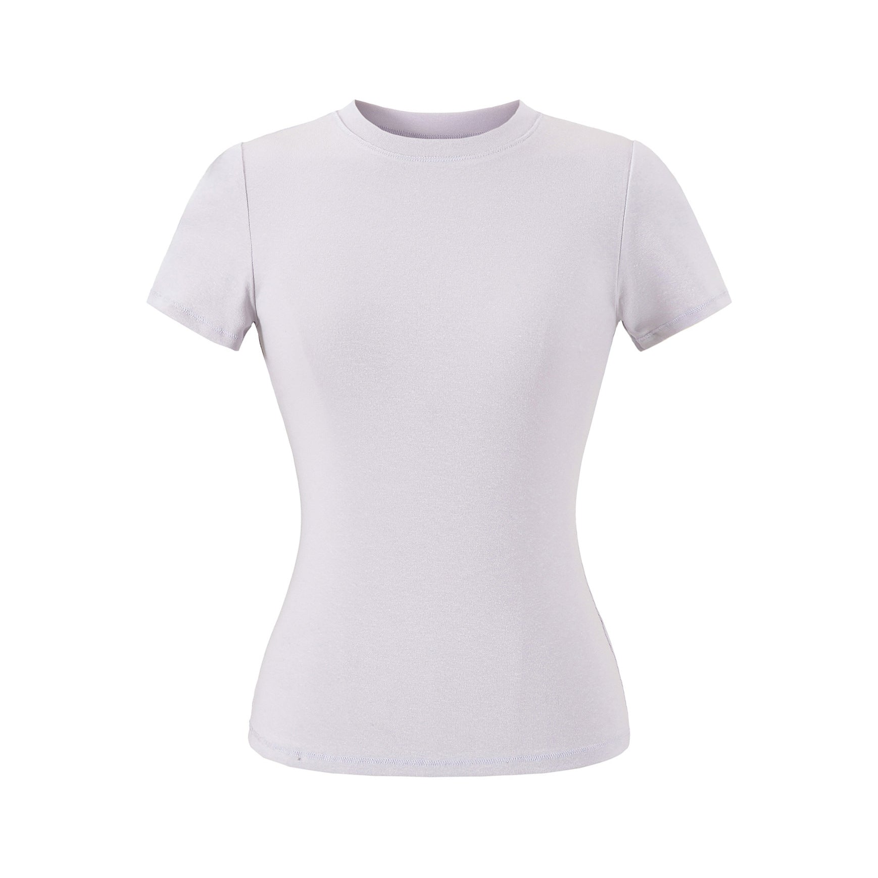 Light pink round neck short sleeve unisex T-shirt casual streetwear style front view TeenStylo