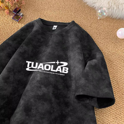 Black men's short sleeve t-shirt streetwear lifestyle look at TeenStylo