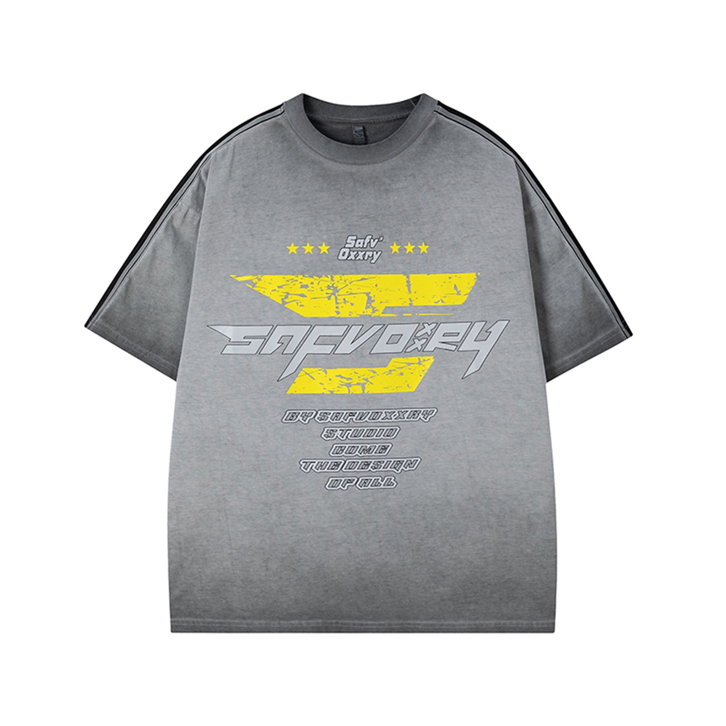 Pink printed letter graphic short sleeve t-shirt men's streetwear front view – TeenStylo