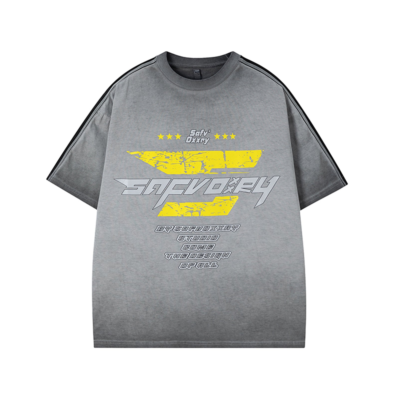 Pink printed letter graphic short sleeve t-shirt men's streetwear front view – TeenStylo