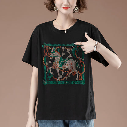 Black unisex round neck short sleeve t-shirt lifestyle shot – Y2K streetwear essential | TeenStylo