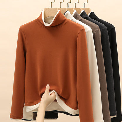 Black women's high neck long sleeve t-shirt back view – gothic streetwear essential | TeenStylo