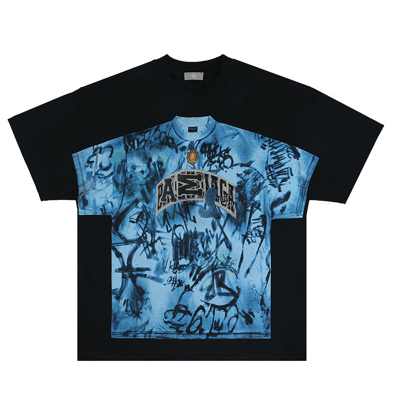 Black men's loose fit streetwear short sleeve t-shirt lifestyle look – urban style at TeenStylo