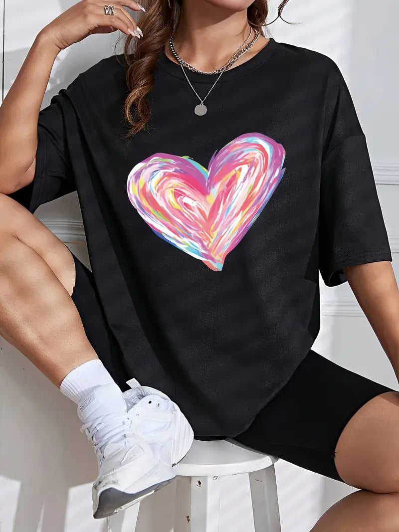 Unisex printed short sleeve t-shirt in B7 colorway, lifestyle view - Y2K streetwear fashion at TeenStylo