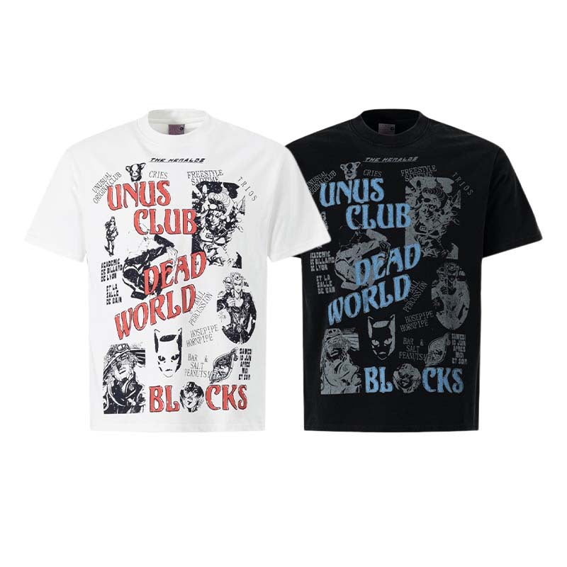 White unisex anime short sleeve t-shirt with bold graphic print, Y2K streetwear style – TeenStylo