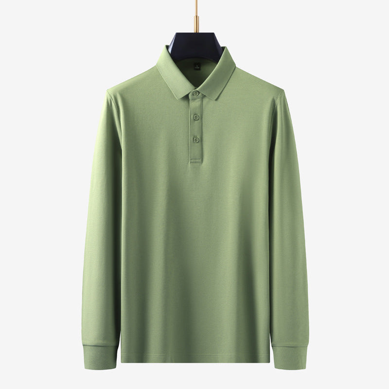 Man wearing Light Floral Grey long sleeve notch collar polo tee in urban streetwear style at TeenStylo