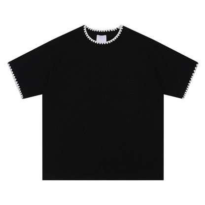 Black unisex loose couple short sleeve t-shirt lifestyle streetwear style – TeenStylo