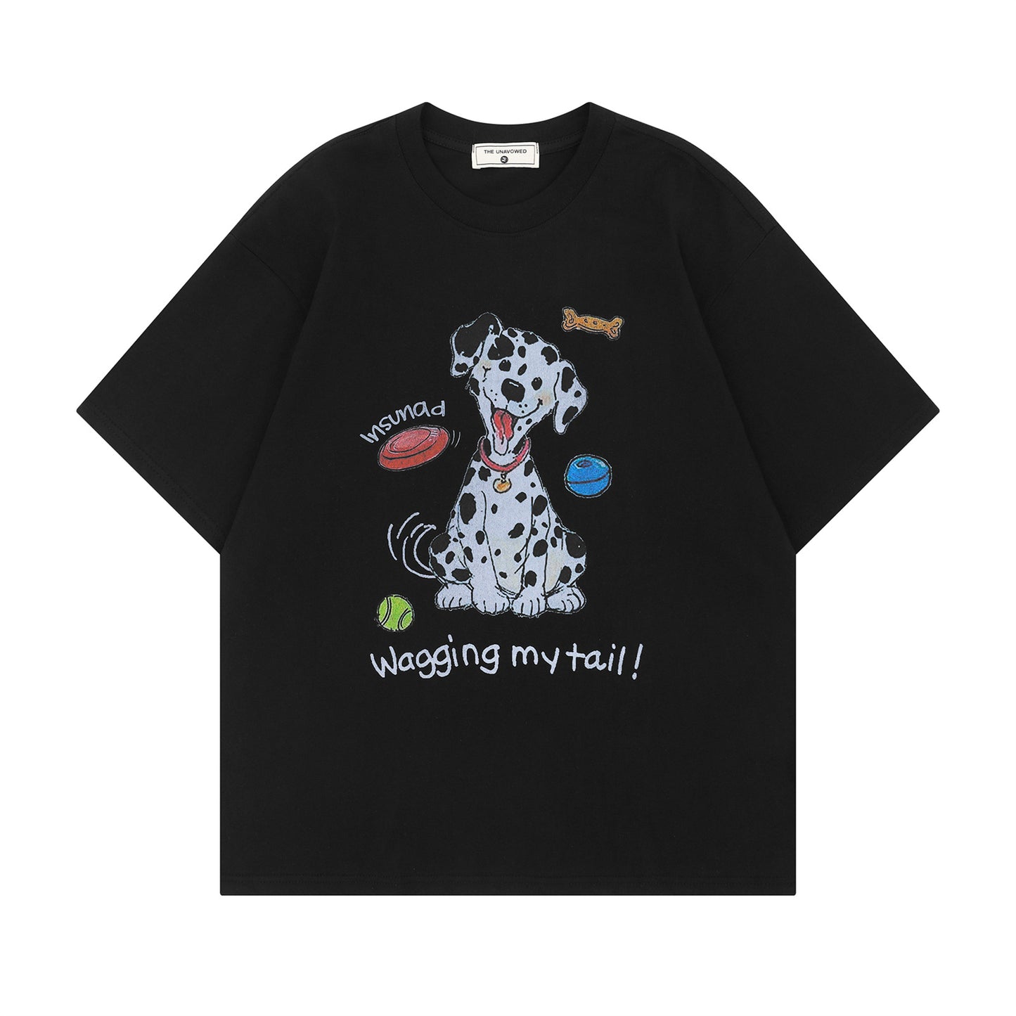 Gray men's dog print short sleeve t-shirt back view summer streetwear style TeenStylo