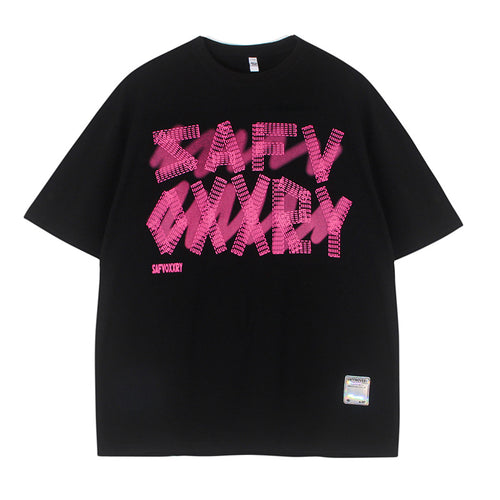 White unisex oversized short sleeve streetwear couples t-shirt, front view | TeenStylo
