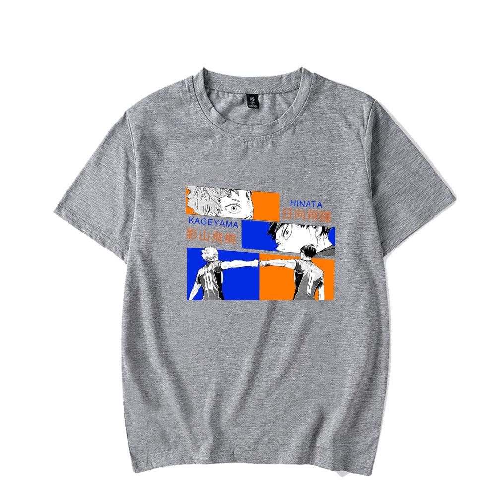 Haikyuu Grey Unisex Printed Short Sleeve Streetwear T-Shirt lifestyle shot TeenStylo
