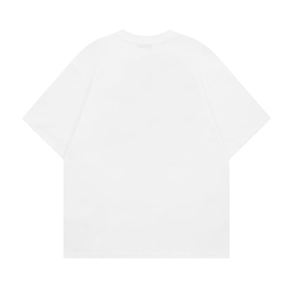 White palm print graphic detail close-up on men's couple t-shirt streetwear style | TeenStylo