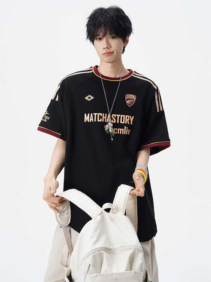 Black unisex short sleeve t-shirt lifestyle shot, Y2K streetwear style - TeenStylo