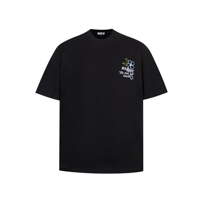 White floral letter embroidery short sleeve shirt for men lifestyle view | TeenStylo