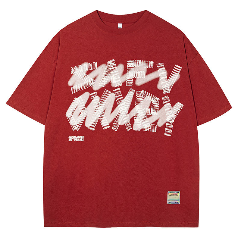 Red unisex oversized streetwear couple tee lifestyle shot TeenStylo
