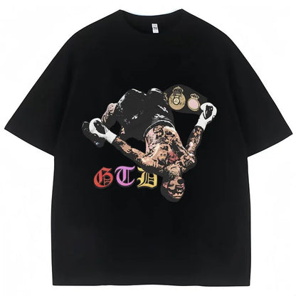 Pink vintage Gervonta Tank Davis graphic tee for men lifestyle shot TeenStylo