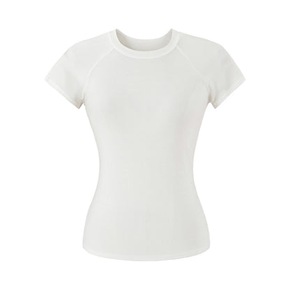 White unisex round neck short sleeve T-shirt women lifestyle TeenStylo