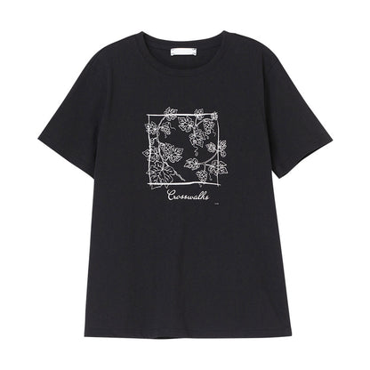 Black unisex round neck short sleeve t-shirt front view – women's Y2K streetwear essential | TeenStylo