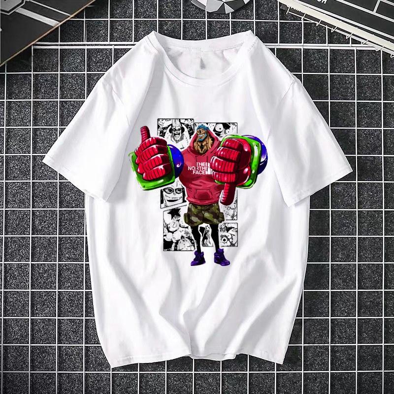 ONE PIECE Pirate King Luffy Fourth Gear white unisex printed streetwear tee lifestyle shot TeenStylo