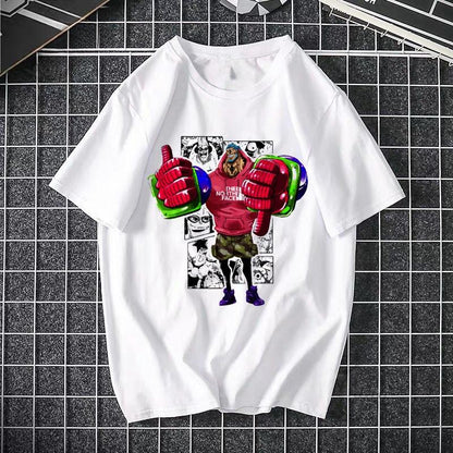 ONE PIECE Pirate King Luffy Fourth Gear white unisex printed streetwear tee lifestyle shot TeenStylo