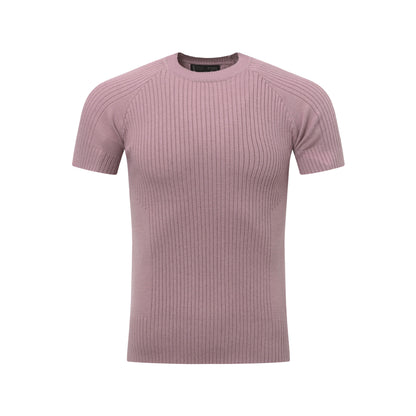 Pink slim fit men's T-shirt lifestyle shot – Y2K streetwear style at TeenStylo