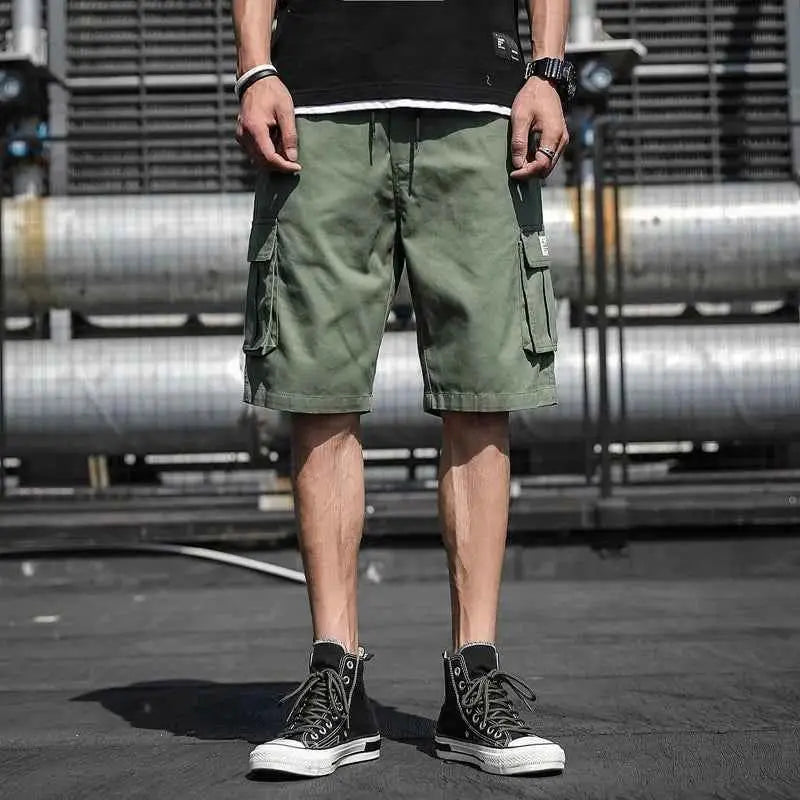 Men's Camouflage Cargo Shorts With Drawstring And Multi Pockets For Casual Outdoor Fashion In Multiple Colors