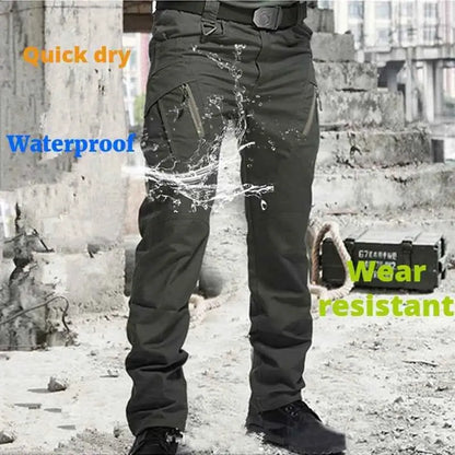IX9 City Military Tactical Pants For Men SWAT Combat Army Hiking Cargo Waterproof Outdoor Trousers