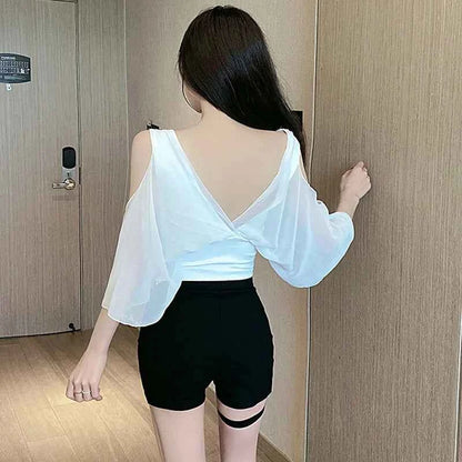 Gothic High Waist Shorts For Women 2022 Summer Slim Skinny Black Bottoms With Side Slit Punk Style KZ412