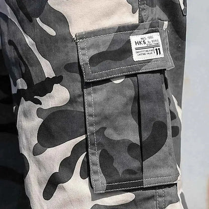 Men's Camouflage Cargo Shorts With Drawstring And Multi Pockets For Casual Outdoor Fashion In Multiple Colors
