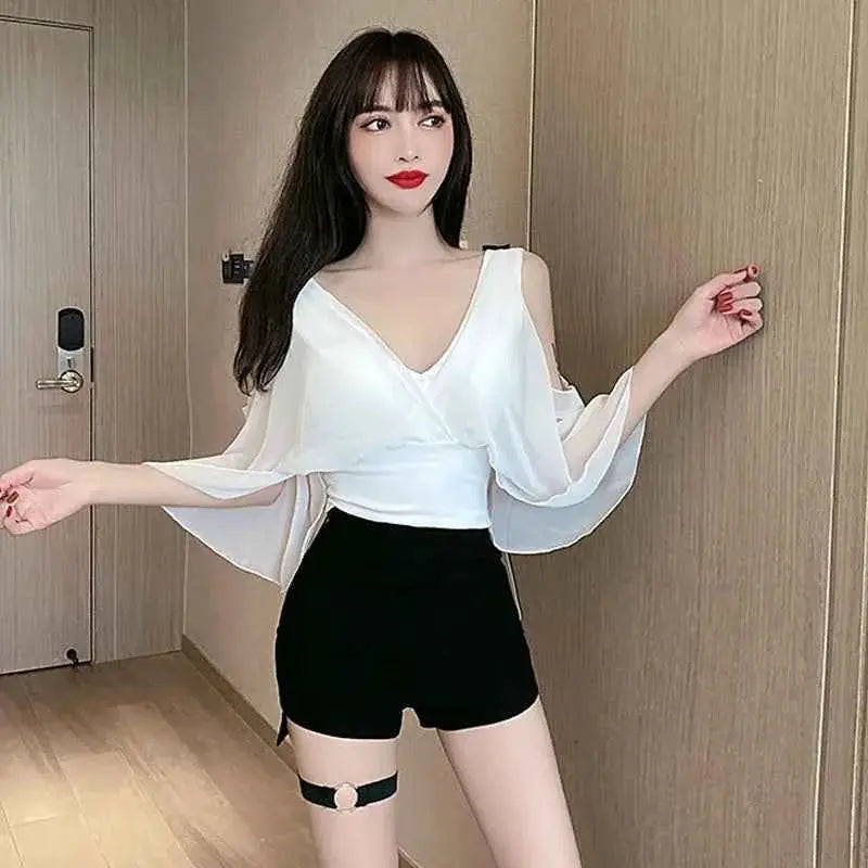 Gothic High Waist Shorts For Women 2022 Summer Slim Skinny Black Bottoms With Side Slit Punk Style KZ412