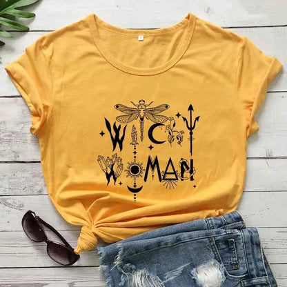 Witchy Woman 100 Percent Cotton T Shirt Gothic Graphic Tee For Women Casual Top Sizes S To XXXL