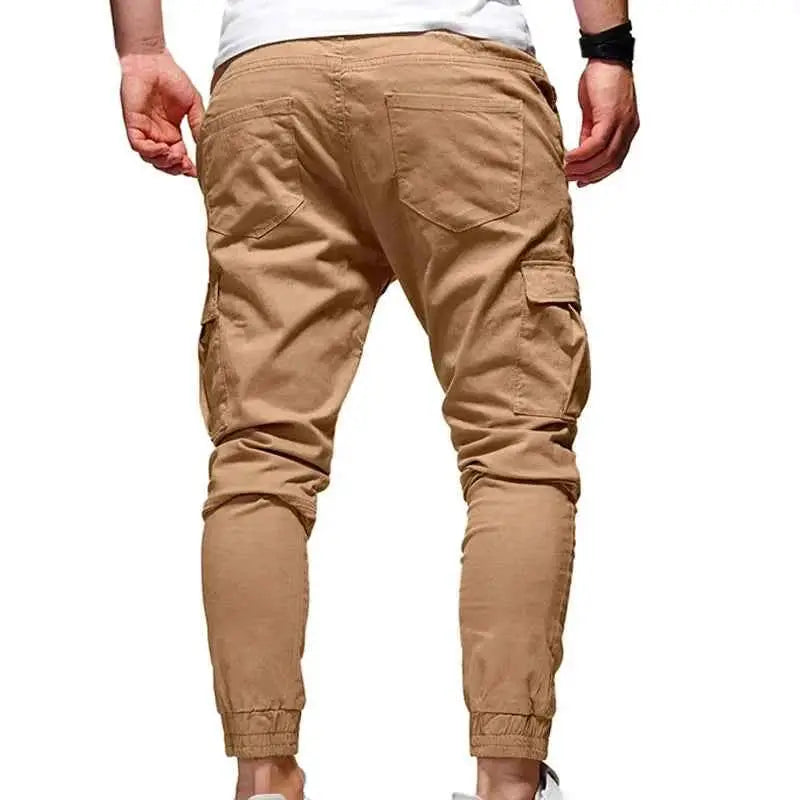 Men's Oversize Cargo Pants 2025 New Casual Solid Drawstring Elastic Waist Joggers Sweatpants Streetwear