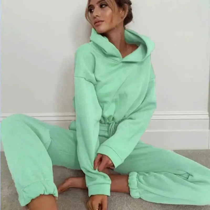 Womens Two Piece Tracksuit Set With Zipper Sportswear For Casual Lounge Wear And Home Gym