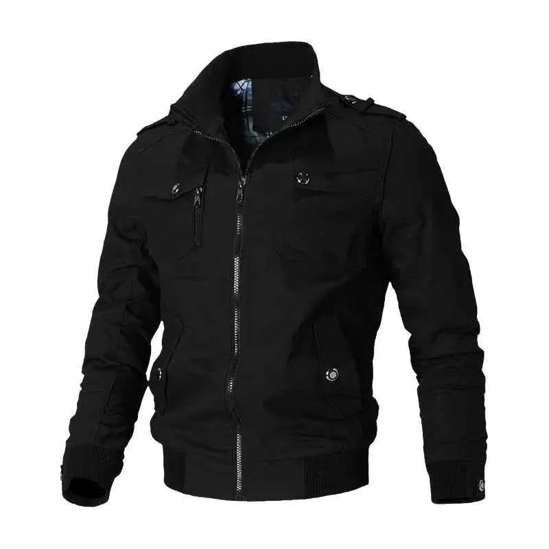 Mens Bomber Jacket Windbreaker Casual Coat Spring Autumn 2025 Slim Fit Military Outwear