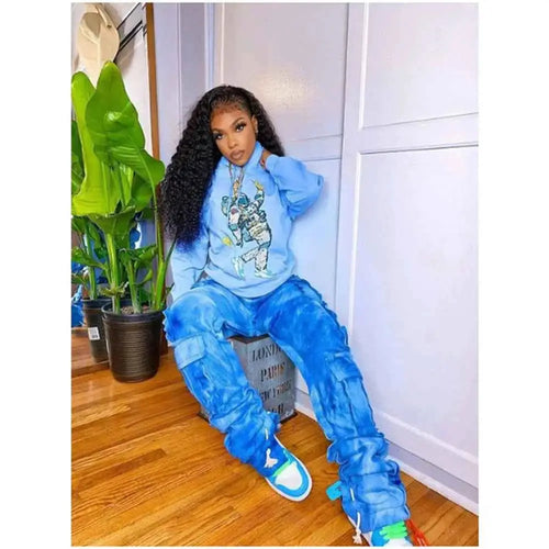 Women's Red Cargo Joggers Sweatpants High Waist Harajuku Streetwear Goth Trousers