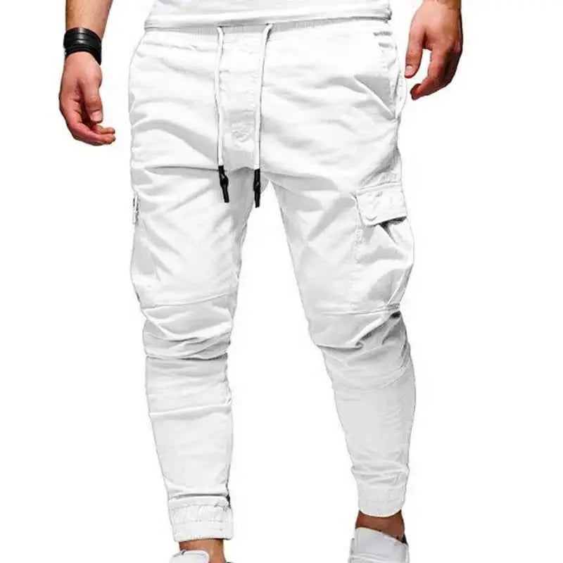 Men's Oversize Cargo Pants 2025 New Casual Solid Drawstring Elastic Waist Joggers Sweatpants Streetwear