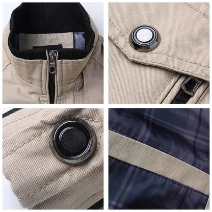 Mens Bomber Jacket Windbreaker Coat Stand Collar Slim Fit Solid Spring Autumn Casual Outerwear