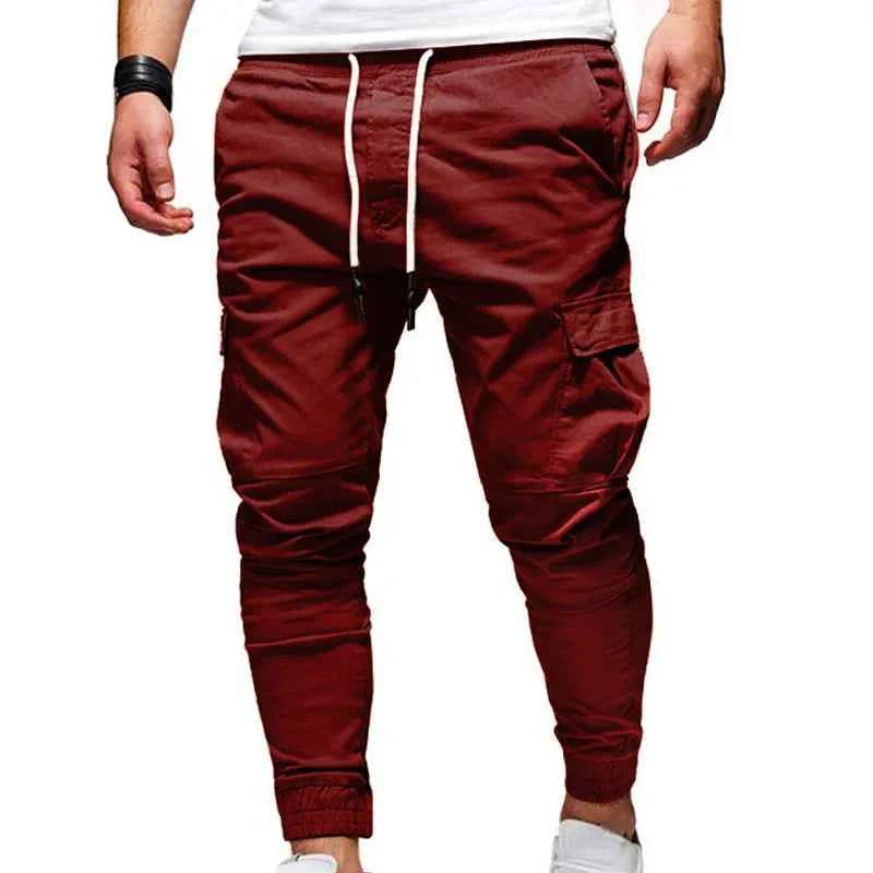 Men's Oversize Cargo Pants 2025 New Casual Solid Drawstring Elastic Waist Joggers Sweatpants Streetwear