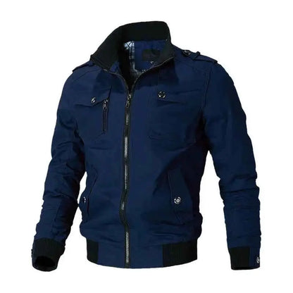 Mens Bomber Jacket Windbreaker Casual Coat Spring Autumn 2025 Slim Fit Military Outwear